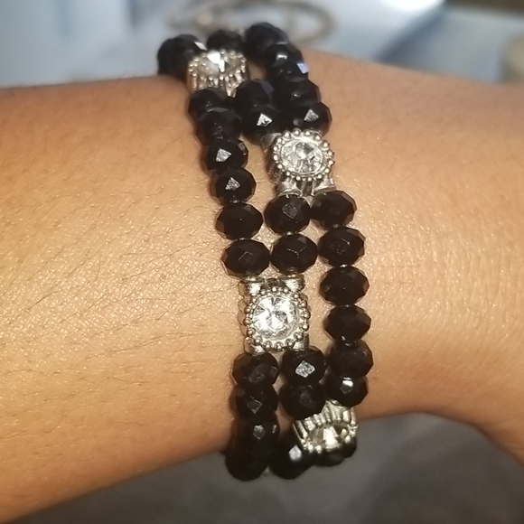 Vintage Women's Sparkling Silver Bracelet Trio Set - Picture 6 of 7